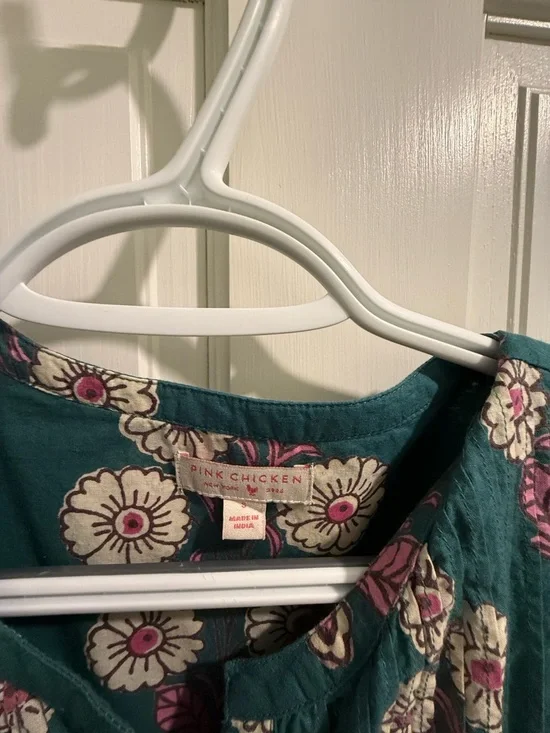 Pink Chicken Indira Pintucked Floral Dress in Evergreen Buttercup Floral - Picture 2 of 10